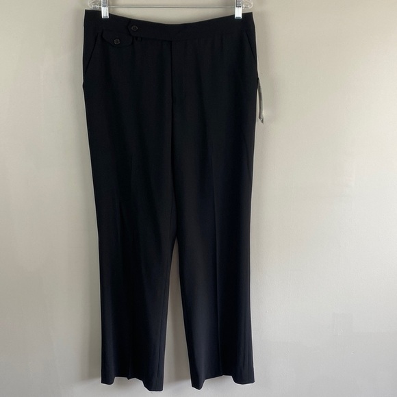 NWT Lauren Ralph Lauren Black Wool Pants Size 14 - Picture 1 of 14